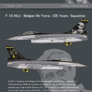 Decals F-16 105 Years 1 Squadron Belgian Air Force 1/32