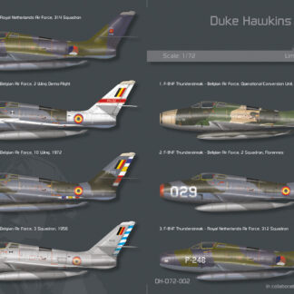 Decals F-84F Thunderstreak Belgian Air Force 1/72